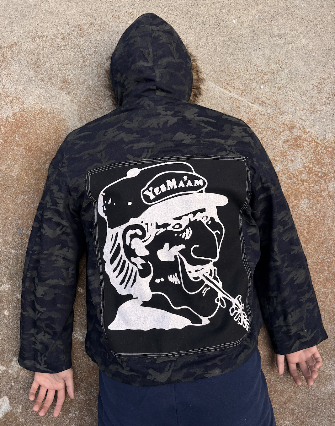 Dark Camo/Green Croc Embroidered Reversible Jacket