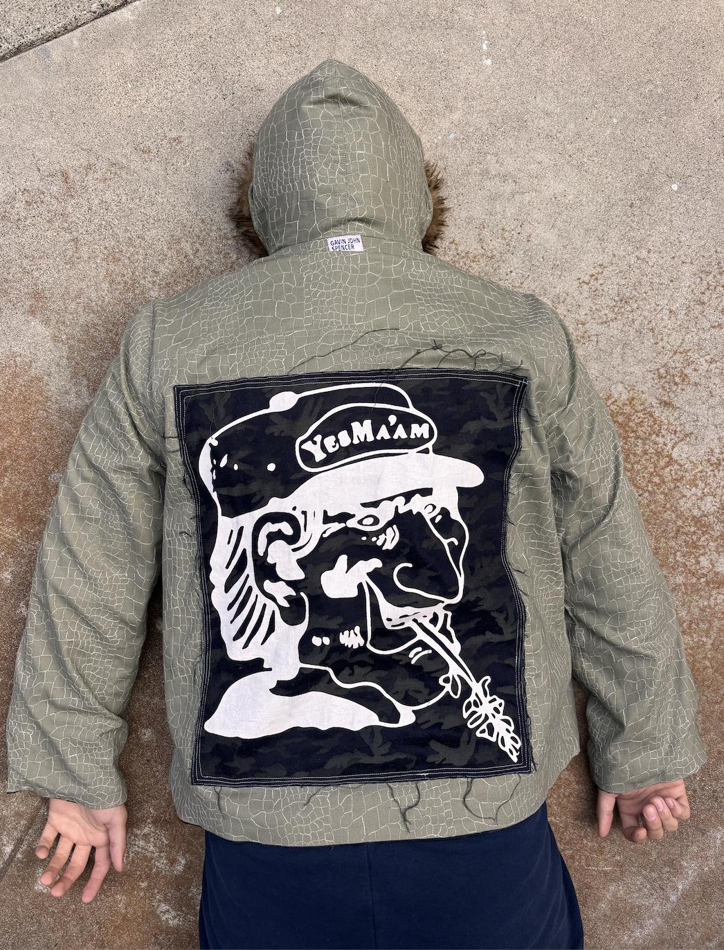Dark Camo/Green Croc Embroidered Reversible Jacket